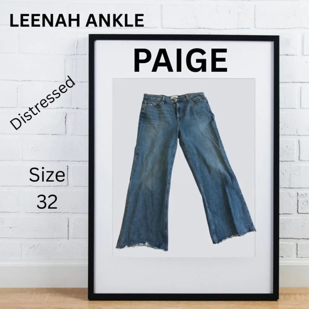 PAIGE Leenah Concerto Distressed with Allegro Hem Jeans, Like New